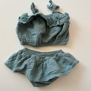 Charming Kids Ruffle Diaper Cover Set in Teal